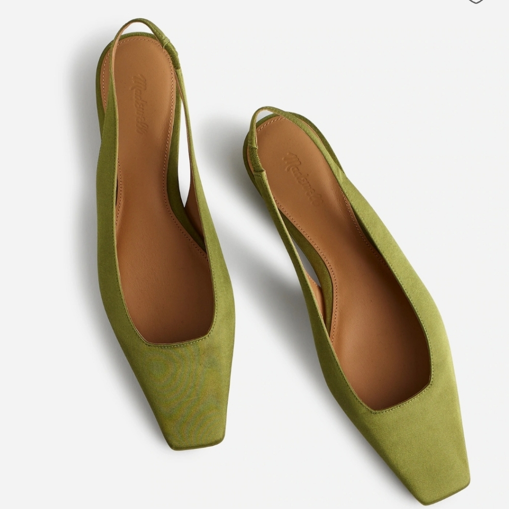 SOLD. Madewell Olive Green Slingback Flats